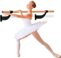GOPLUS Wandmontierte Ballettstange 120cm Massivholz Tanzstange aus Buche Durchmesser 38mm, Tanzstange mit Montagezubehör, Zuhause & Studio