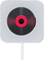 ZELURXX Wandmontierter Bluetooth CD Player, Multifunktionaler Player, USB Buchse, FM, drahtlose Fernbedienung, Kabelzugschalter, 18,9 x 18,9 x 3,7 cm