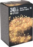 Silver Wire CLUSTER Lights - 240 LED / 2,4 m - Draht Büschel Lichterkette für Außen