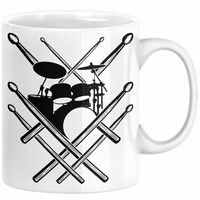 Drummer Schlagzeug-Spieler Geschenk Tasse Geschenkidee Kaffee-Becher Schlagzeuger Schlagzeug Stick (Weiß)