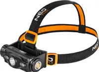 NEO TOOLS Latarka czołowa akumulatorowa USB 1000 lm czerwony/niebieski CREE LED + LED