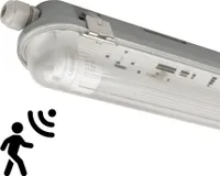 LED Feuchtraumleuchte,  Mit Bewegungsmelder Aussen,  LED Licht,  Weißes Licht,  Deckenleuchte,  Deckenlampe Lang,  Innenleuchte,  Außenlampe,  120CM,  12W,  6500K,  IP65,  Inkl. LED Leuchtstoffröhre,  LED Rohr