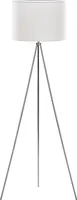 BELIANI Stehlampe Silber und Weiß Metall 148 cm runder Stoffschirm dreibeiniges Stativ langes Kabel mit Schalter Minimalistisches Design