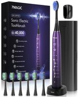 7MAGIC Elektrische Zahnbürste, Sonic Elektrische Zahnbürste mit 6 Bürstenköpfen 40000 VPM 6 Modi, Timer, Wiederaufladbare, Lila