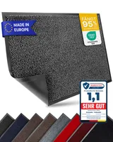 Entrando Fußmatte 90x120 cm in Schwarz Anthrazit - für innen und außen, rutschfest, dünn - Schmutzfangmatte ideal für Haustür, Flur, Balkon, Terrasse - Carpet Fußabtreter Türmatte Schuhabstreifer Fußabstreifer Fußmatten Schmutzmatte Schuhmatte Türvorleger Doormat Fussabstreifer Teppich für draußen Fussmatten für den Aussenbereich Fussmatten