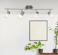BRILLIANT LED Deckenleuchte Lea | zeitloses Spotrohr | 4-flammig | Metall/Glas | eisen/chrom/weiß | Köpfe schwenkbar | 4x E14 max 4 W