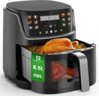 Heißluftfritteuse XL 8.5L,Air Fryer mit Sichtfenster,1785W Heissluftfritteuse mit LED-Touchscreen in Farbe & Shake-Reminder,12 Funktionen