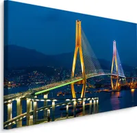 Fabelhafte Canvas LEINWAND BILDER 100x70 cm XXL Kunstdruck Busan Harbor Bridge Korea