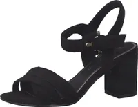 MARCO TOZZI Damen Sandalette Kreuzriemen Blockabsatz 2-28323-20, Größe:40 EU, Farbe:Schwarz