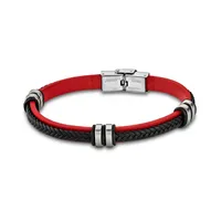 Lotus Style Armband Damen/Herren LS1829-2/3 Leder schwarz rot D2JLS1829-2-3