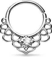 Nasenpiercing Septum Continuous Ring Nasenring Piercing Nase Autiga® silber-klar