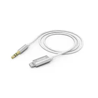 Aux-Kabel Lightning  3,5-mm-Klinke, Nylon, 1,0 m, Weiß (00201522)