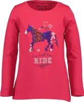 Blue Seven Langarmshirt Blueseven Pferd - Farbe: Rosa - Trui - Kinder - Größe: 110