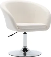 Duhome Clubsessel Cocktailsessel aus Kunstleder Loungesessel Höhenverstellbar Drehhocker mit Armlehne und Rücklehne, Weiß