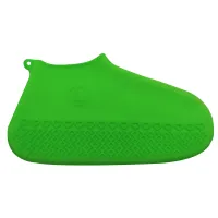 1 Paar Uni wasserdicht regenfeste Anti-Skid-Wiederverwendbare Silikon-Regenschuhe Abdeckung-Grün ,Größen:S