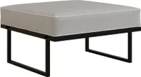Gartenhocker, gepolsterter Hocker auf Metallbeinen, Balkonsofa 78x78x42