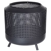 ProGarden Feuerkorb mit Grillrost 50x51 cm Schwarz