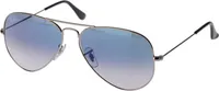Ray Ban Aviator Sluneční brýle, 58 mm, Rám: Stříbrný, Skla: Modrý odstín
