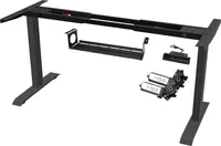 FANZTOOL Schreibtisch-Gestell elektrisch, 2x Bosch Motoren, Höhenverstellbar, Memory, USB,Kabelwanne,Schwarz