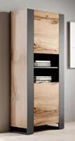 Vitrine Vitrinenschrank  WOOD eiche wotan / anthrazit Standvitrine