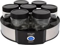 Adler Joghurtbereiter AD 4476 Fassungsvermögen 7 x 0,2 L, Edelstahl/Schwarz