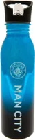 Manchester City FC - Fľaša na vodu, metalická, 700 ml TA8317 (jedna veľkosť) (modrá/čierna)