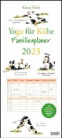 Yoga für Kühe Familienplaner 2023 - Wandkalender - Familien-Kalender mit 6 Spalten - Format 22 x 49,5 cm