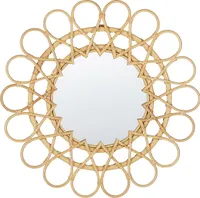 BELIANI Lustro wiszące rattanowe ø 60 cm nowoczesny design ścienna dekoracja naturalny produkt