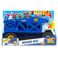 Hot Wheels Monster Trucks Transporter Nashorn, Schlepper, Geschenk für Kinder ab 3 Jahren