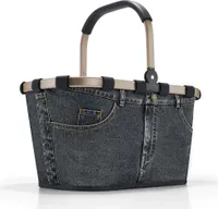 reisenthel carrybag, Einkaufskorb, Korb, Picknickkorb, Tragetasche, Jeansmaterial, Frame Jeans Dark Grey, 22 L, BK1034