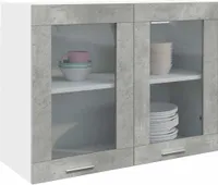 Hängeglasschrank Betongrau 80x31x60 cm