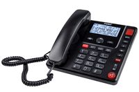 Fysic FX-3940 - Schnurgebundenes Telefon mit Display und großen Tasten für Senioren, Schwarz