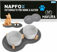 NAPFOX Napfunterlage Futtermatte Matte Wasserdicht Rutschfest für Hund Katze