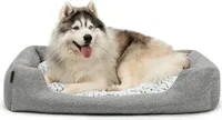 lionto Hundebett meliert mit Wendekissen, 110x80 cm, grau