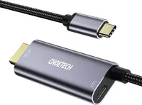 Adaptér Choetech USB typu C na HDMI 4K + USB typu C PD pro MacBook / PC 1,8 m šedý (XCH-M18GY)