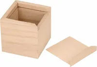 Set von 6 quadratischen Tortenkästen in Holz - 6 x 6 x 6 cm