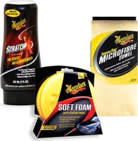 Meguiar's® ScratchX® 207 ml  + Meguiar's® Soft Foam Applicator Pads + Supreme Shine Microfiber Handtuch