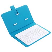 Tragbare drahtlose Bluetooth-kompatible Tastatur mit Kunstledertasche für iPhone-Telefon-Himmelblau