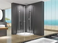 BuyLando Freja 90x90x195 cm Viertelkreis Duschkabine inkl Duschtasse