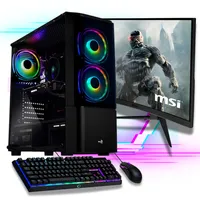 Gaming PC Komplett Set - AMD Ryzen5 5600GT - Radeon Grafik - 512GB M.2 NVMe SSD - 32GB DDR4 - Windows 11 - WLAN - 27" TFT - Tastatur/Maus - Gamer PC