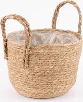 Pflanztopf Korb Naturmaterial mit Folienauskleidung natur 30x27cm