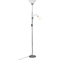 Brilliant Spari LED Deckenfluter mit Lesearm E27 10W/8W Warmweiß Silber Weiß G98811/05