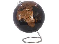 BELIANI Globus Schwarz und Kupfer Kunststoff mit Edelstahl-Standfuß und Magnet-Pins drehbare Weltkugel Deko Dekoration Wohnzimmer Arbeitszimmer Flur