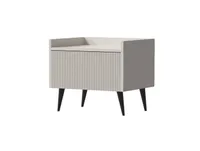 Albello Nachttisch mit Schublade Adenis – Moderner Nachttisch für das Schlafzimmer, elegantes Design in Beige und Schwarz, 52 x 45 x 41 cm