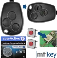 Auto Schlüssel Funk Fernbedienung 1x Gehäuse 3 Tasten + 3X Mikrotaster + 1x CR2016 Batterie kompatibel mit Renault/Dacia/Opel