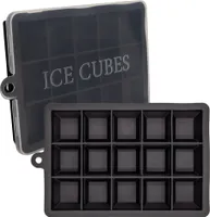 Intirilife 2x Eiswürfelformen in SCHWARZ – 2er Set à 15 Fächer Eiswürfel Silikonformen mit Deckel – Flexibler Eiswürfelbehälter Verschließbar für Eis, Babynahrung und mehr