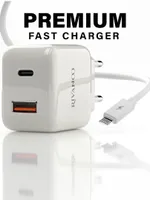 Szybka ładowarka - USB-C PD, USB-A - 20 W z kablem USB-A do Lightning, 1 m