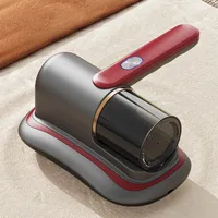 Handstaubsauger, 15.000Pa, UV-C-Licht, Matratzenreinigungsgerät, Milbenstaubsauger, Milben Handstaubsauger, für Bett, Teppich, Grau-rot