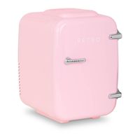 bredeco Mini Kühlschrank Minikühlschrank Tischkühlschrank Retro Kleinkühlschrank 4L pink