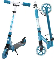 Apollo Scooter LED - Skyracer Led | City Scooter mit Federung| City Roller für Kinder klappbar | Tretroller Kinder ab 5 Jahre | sportlicher Cityroller | Verstellbar, perfekt als Scooter Erwachsene - blau/weiß